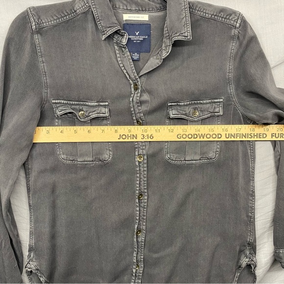 American Eagle Outfitters Button Down Long Sleeve Soft Gray Size | XS - Picture 5 of 7